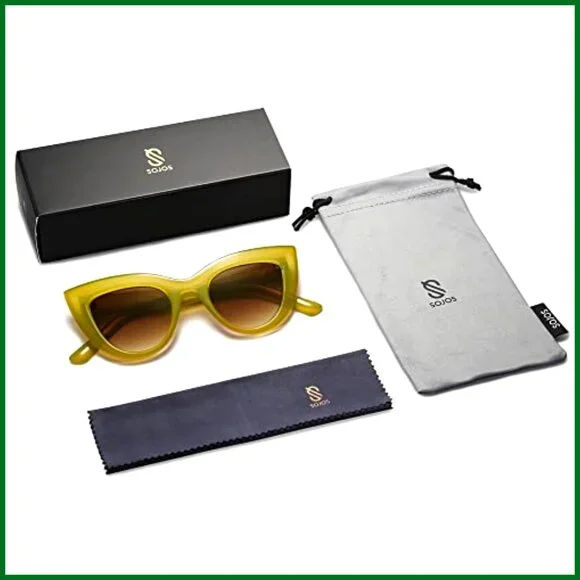 Retro Small Cat Eye Sunglasses UV400 Protection Vintage Fashion - Picture 6 of 7